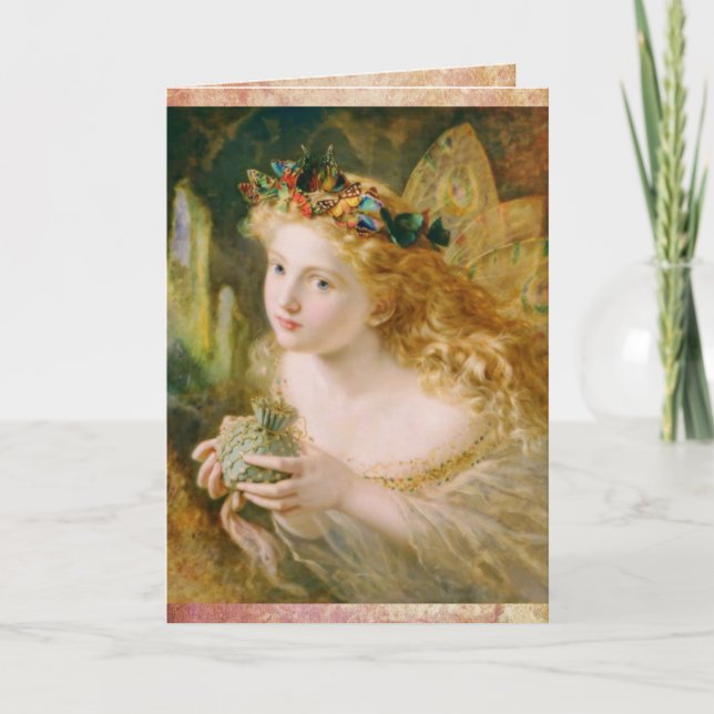 Beautiful Fairy Dreams Vintage Birthday Card (Front)