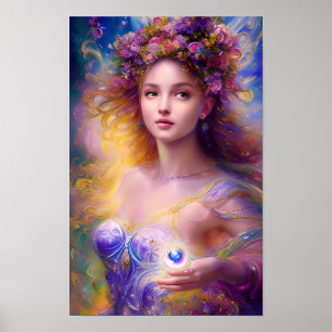 Beautiful Fairy Girl ai art Poster