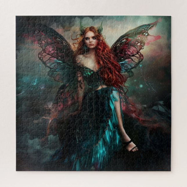 Beautiful Fairy in Emerald Green Gown Jigsaw Puzzle (Vertical)
