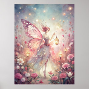 Beautiful Fairy in Garden Poster