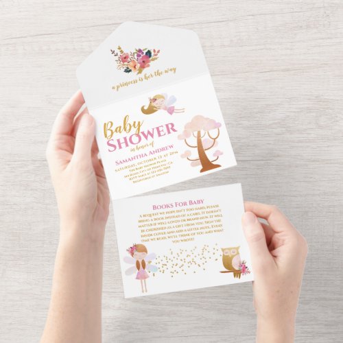 Beautiful Fairy Its a Girl Baby Shower All In One All In One Invitation