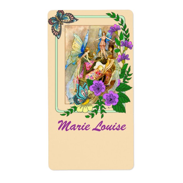 Beautiful Fairy Motif Nameplates /Bookplates Label (Front)
