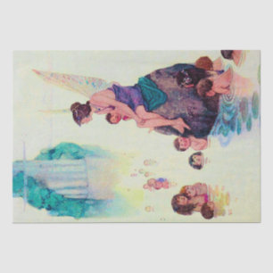 Beautiful Fairy with children Vintage Illustration Tissue Paper