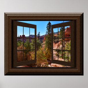 Beautiful Fake Window View Autumn Bryce Canyon Poster