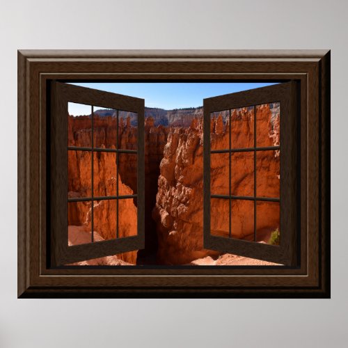 Beautiful Fake Window View Bryce Canyon Utah Poster