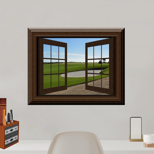 Beautiful Fake Window View Golf Course Poster