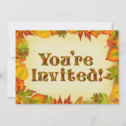 Beautiful Fall/Autumn Birthday Party Invitation