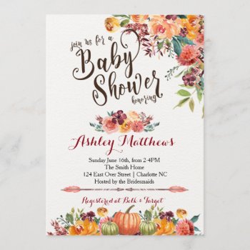 Beautiful Fall Baby Shower Invitation  Invitation by MakinMemoriesonPaper at Zazzle
