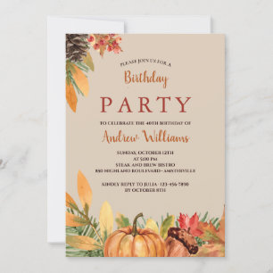 Beautiful Fall Birthday Invitation
