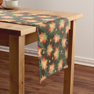 Beautiful Fall Colors Leaves Medium Table Runner