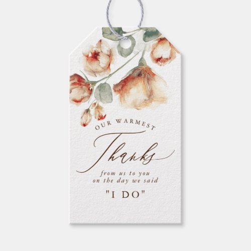 Beautiful Fall Flowers Wedding Thank You Gift Tags