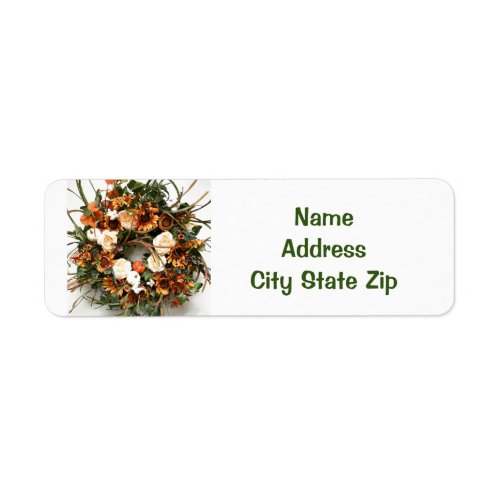 BEAUTIFUL FALL FLOWERS WREATH ADDRESS LABELS