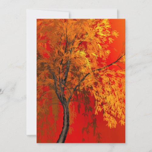 Beautiful Fall Foliage Painting Give Thanks Holiday Card