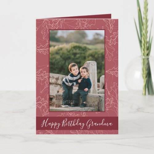 Beautiful Fall Happy Birthday Grandma Photo Card