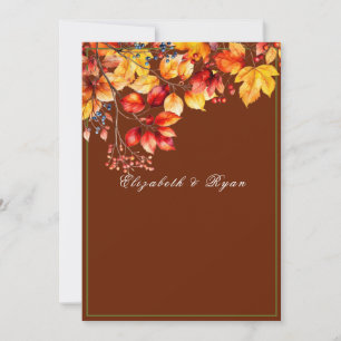 Beautiful Fall Leaves and Berries Autumn Wedding Invitation