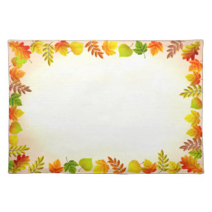 Beautiful Fall Leaves Cloth Placemat
