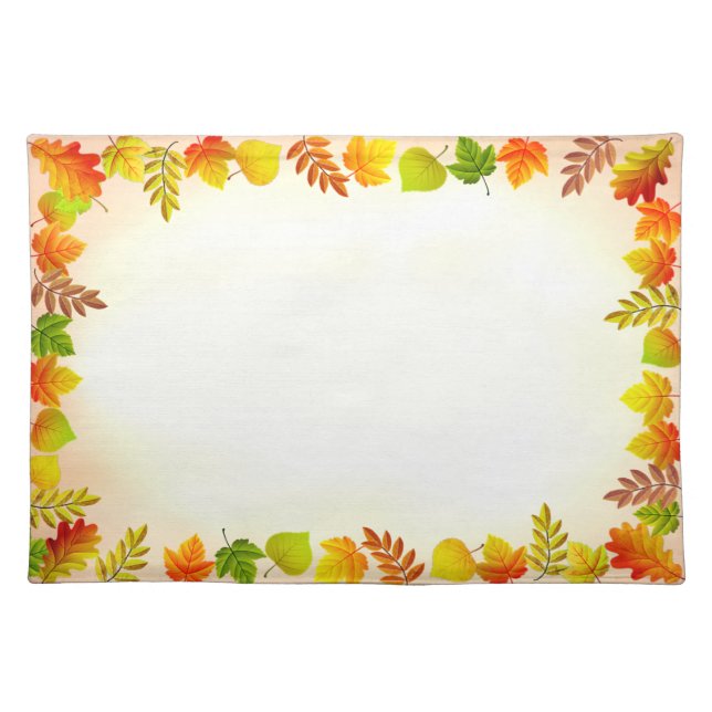 Beautiful Fall Leaves Cloth Placemat (Front)