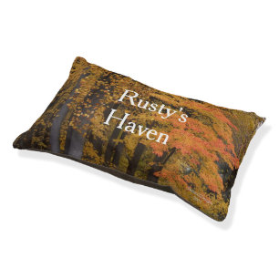 Beautiful Fall Leaves Haven Pet Name Bed