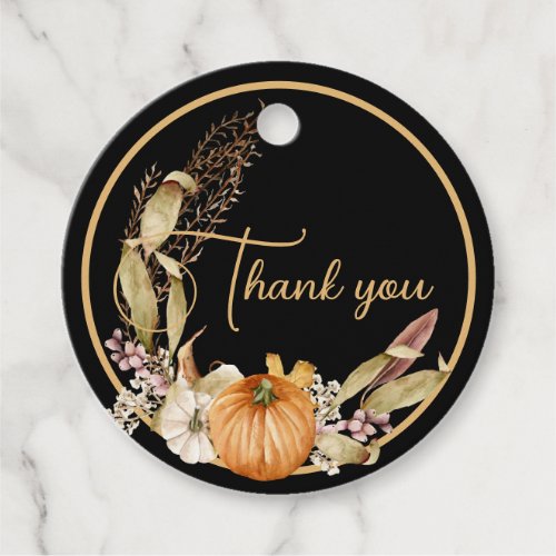 Beautiful Fall Pumpkin Arrangement THANK YOU   Favor Tags