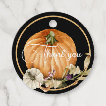 Beautiful Fall Pumpkin THANK YOU Favor Tags
