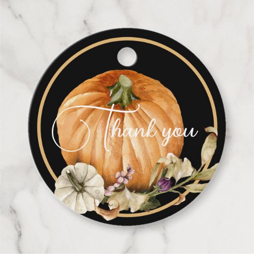 Beautiful Fall Pumpkin  THANK YOU   Favor Tags