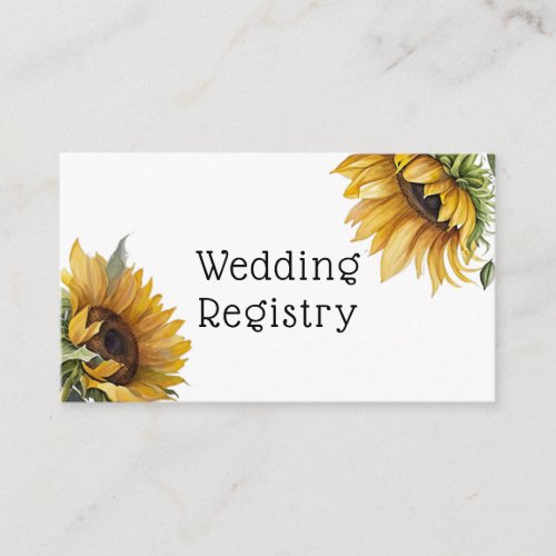 Beautiful Fall Sunflowers Airy Wedding  Enclosure Card