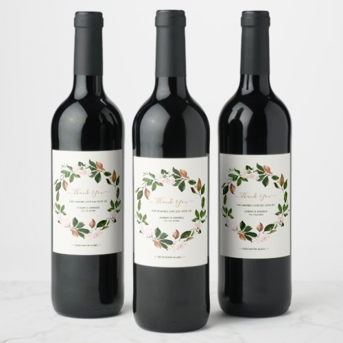 Beautiful Fall Thank You Wine Bottle Labels