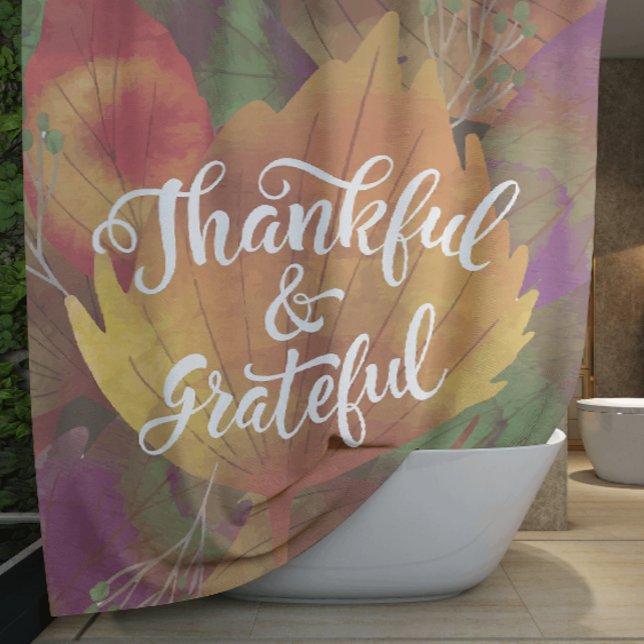 Beautiful  Fall Thankful & Grateful Shower Curtain (Creator Uploaded)