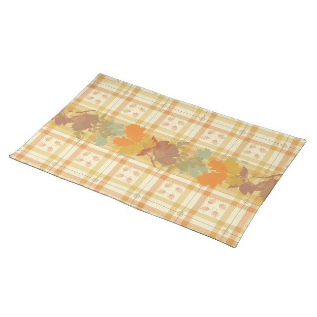 Beautiful Fall/Thanksgiving Festive Table Décor Cloth Placemat (On Table)