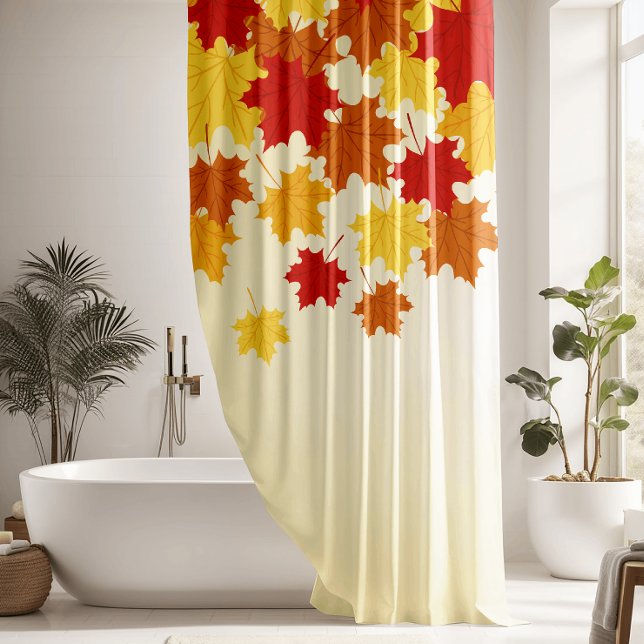 Beautiful Falling Leaves Autumn Floral Shower Curtain (Creator Uploaded)