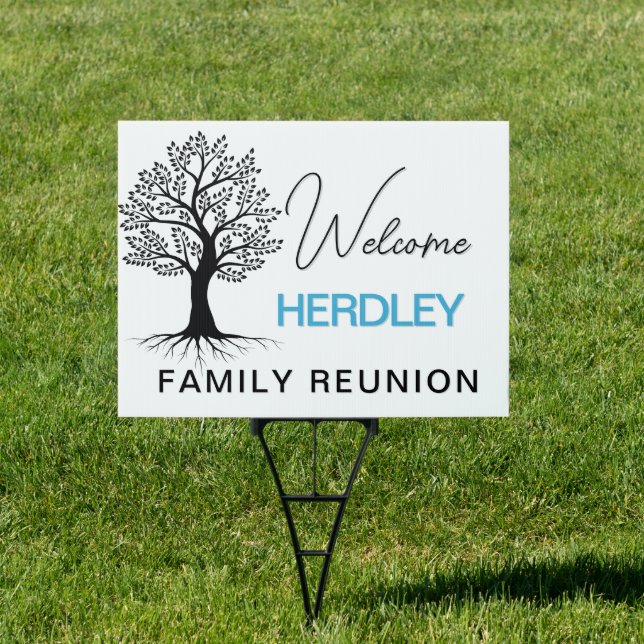 Beautiful Family tree Family Reunion yard sign (Insitu)