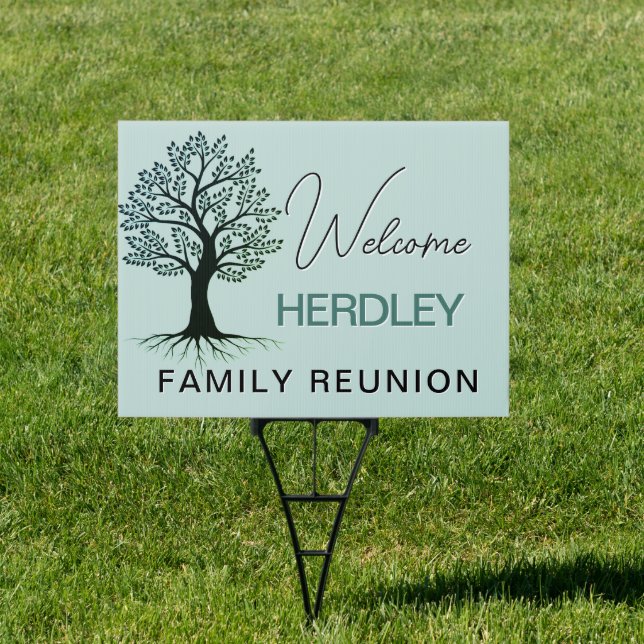 Beautiful Family tree Family Reunion yard sign (Insitu)