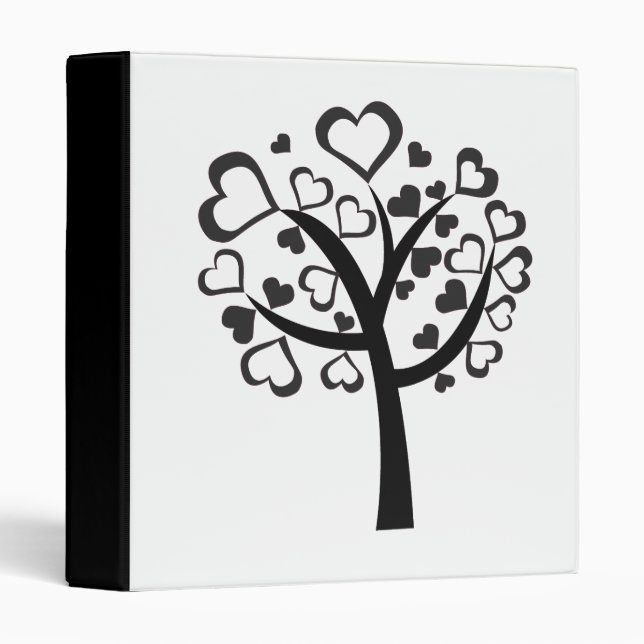 *BEAUTIFUL FAMILY TREE OF HEARTS* 3 RING BINDER (Front/Spine)
