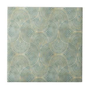 Beautiful ,fan,art deco, pattern,green colors,gre ceramic tile