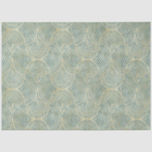 Beautiful ,fan,art deco, pattern,green colors,gre tissue paper