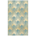 Beautiful fan pattern,teal gold,Art Deco pattern,c Tablecloth