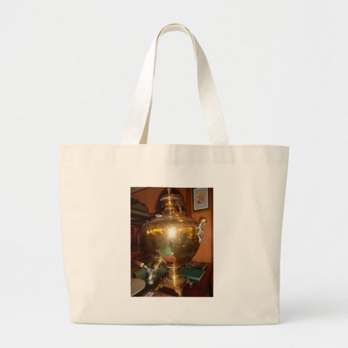 Beautiful Fantastic Feminine Design Golden tea Pot Large Tote Bag