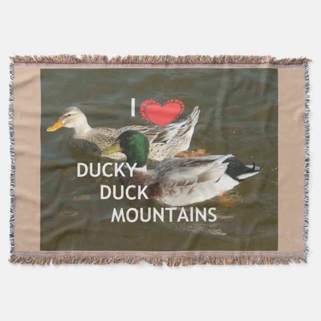 Beautiful Fantastic Feminine Design I love ducky Throw Blanket (Front)