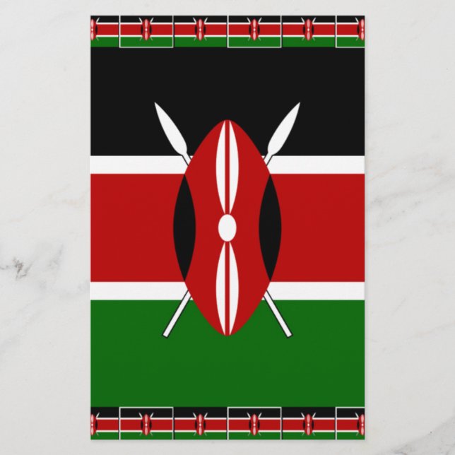 Beautiful Fantastic Feminine Kenya Kenyan Flags Stationery (Front)