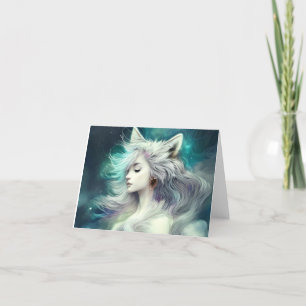 Beautiful Fantastical Wolf Animal Graphic Thank You Card
