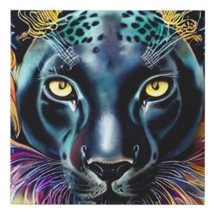 Beautiful Fantasy Black Jaguar Faux Canvas Print