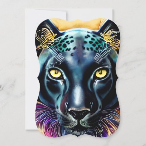 Beautiful Fantasy Black Jaguar Note Card