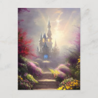 Beautiful Fantasy Castle Gardens   Postcard