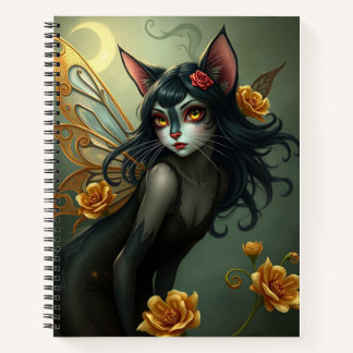 Beautiful Fantasy Cat Fairy Art Notebook