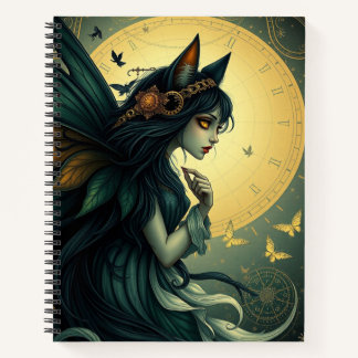 Beautiful Fantasy Cat Fairy Art Notebook