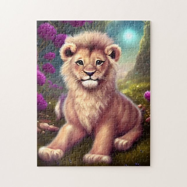 Beautiful Fantasy Cute Kawaii Lion Cub  Jigsaw Puzzle (Vertical)