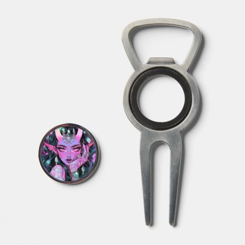 Beautiful Fantasy Demon Elf Anime Girl Divot Tool