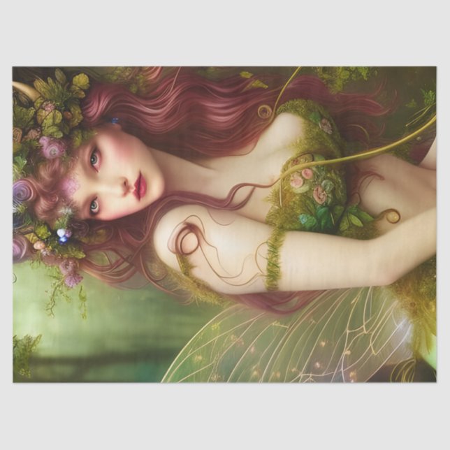 Beautiful Fantasy Fairy Princess Decoupage Tissue Paper (Front)