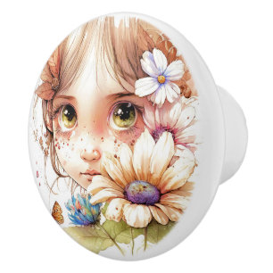 Beautiful Fantasy Floral Fairies Series Ceramic Knob
