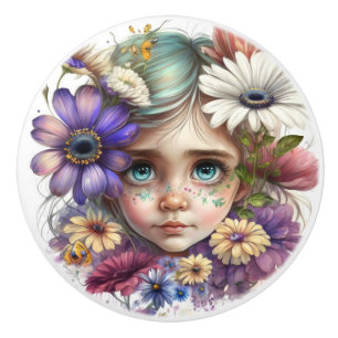 Beautiful Fantasy Flower Fairies Series Ceramic Knob
